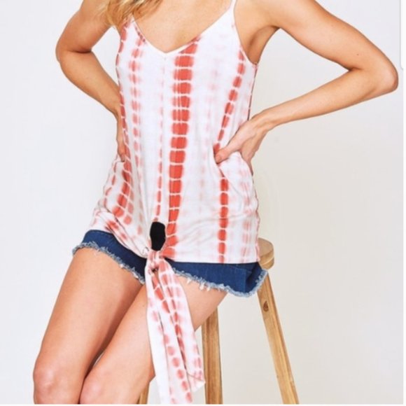 Tie front tie dye tank top - Picture 3 of 5